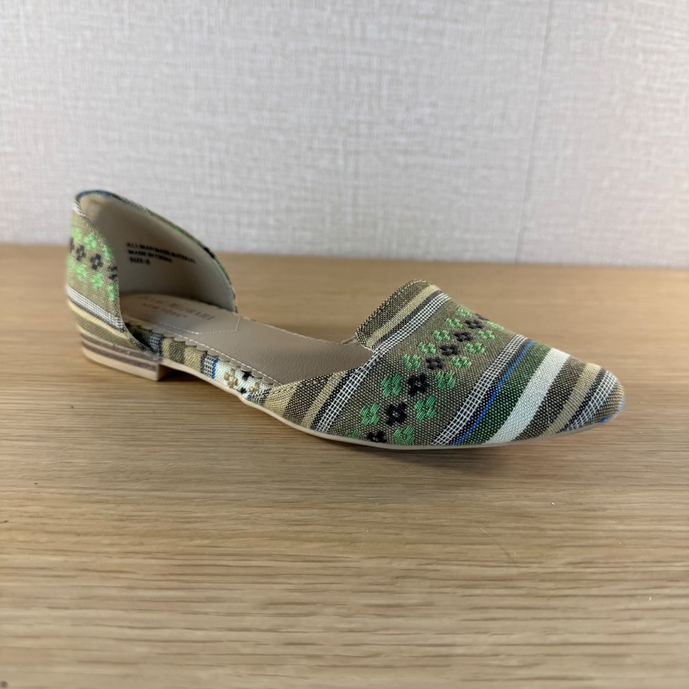 Isaac Mizrahi New York Woven D'Orsay Flats Women's 6 Embroidered Boho Shoes